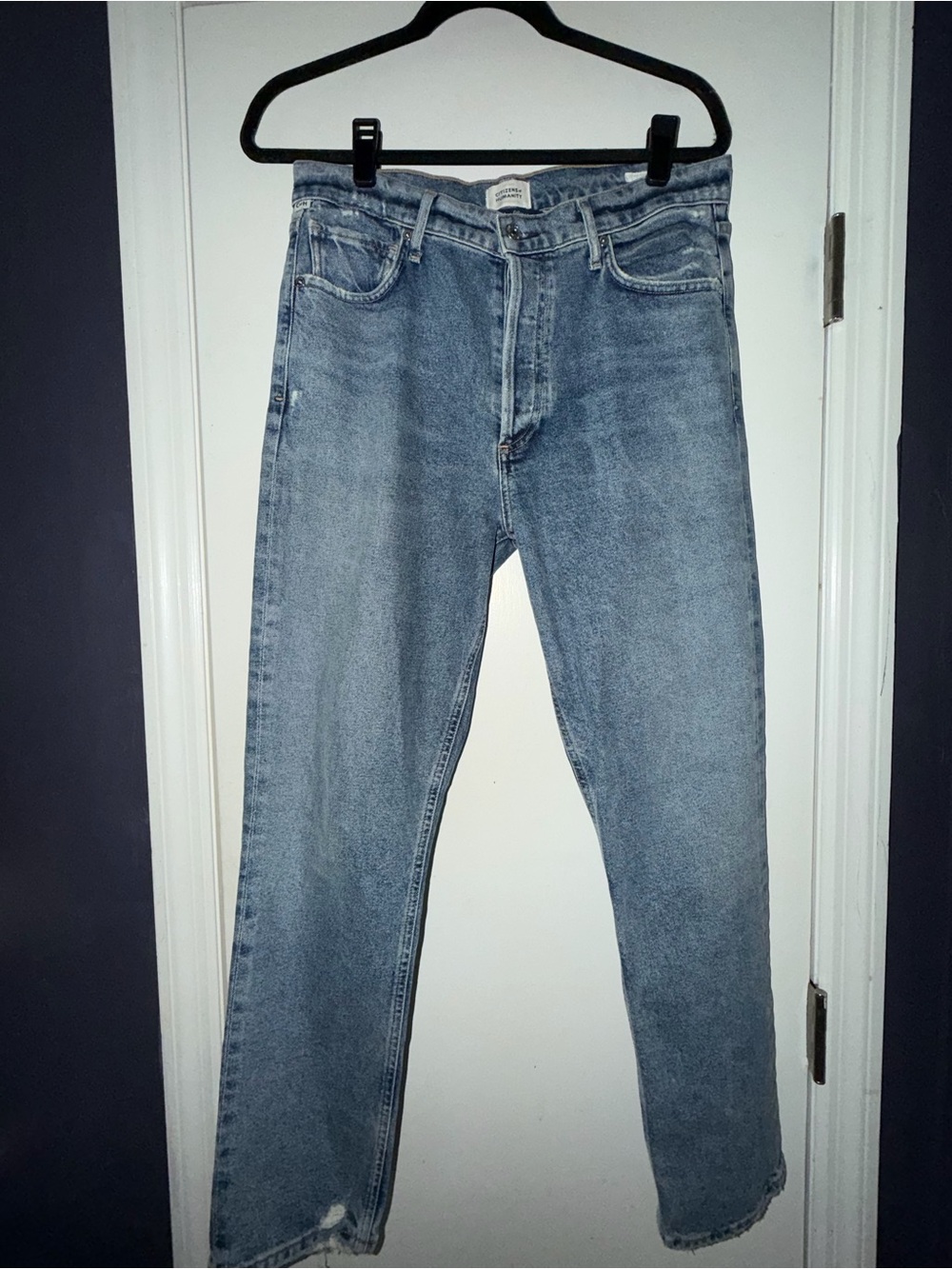 Citizens Of Humanity Medium Wash Button Fly Straight Leg Jeans